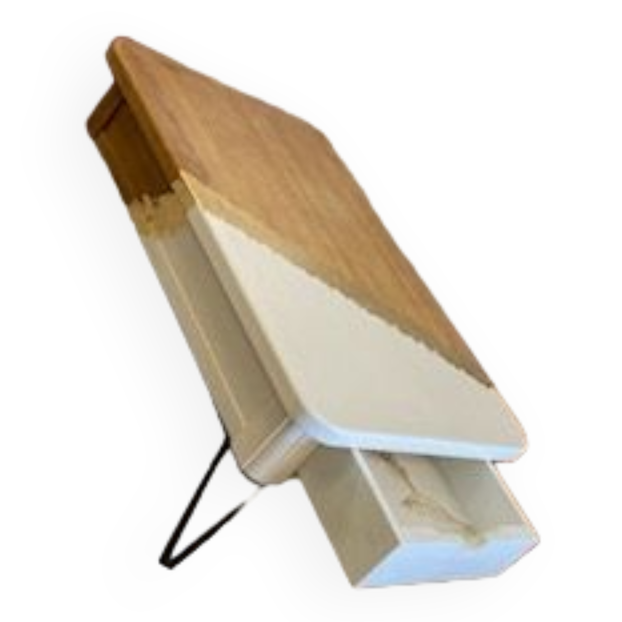 Coffee table with pin legs and gold leaf