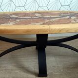 Table basse/de salon ovale signée RAYNAUD - années 60.