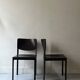 Set of 2 Italian chairs in brown Havana leather, design MATTEO GRASSI