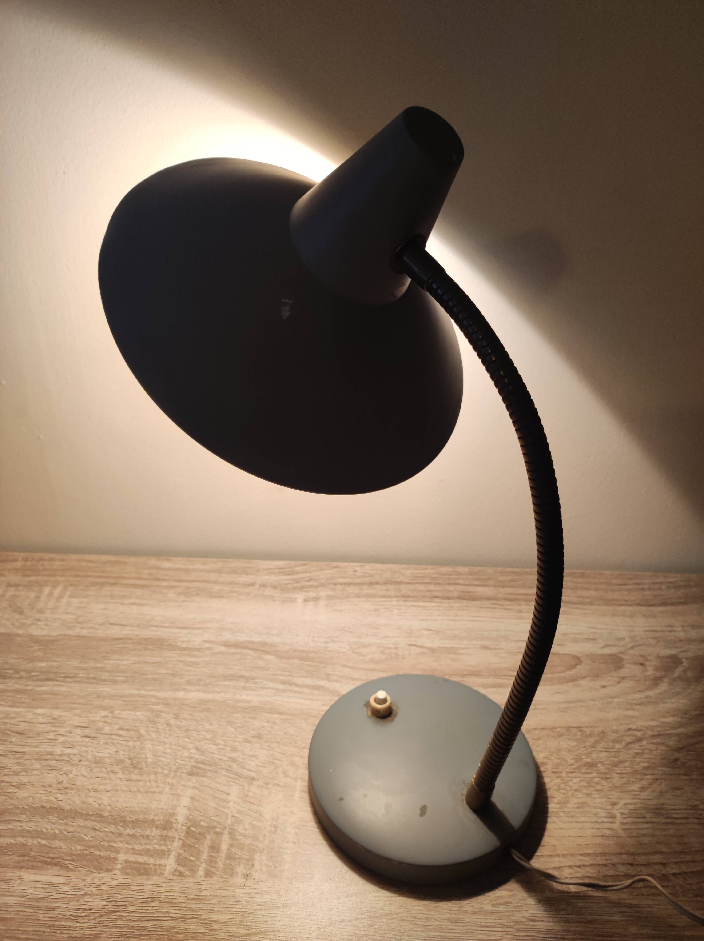 Lampe de bureau cocotte bras flexible vintage