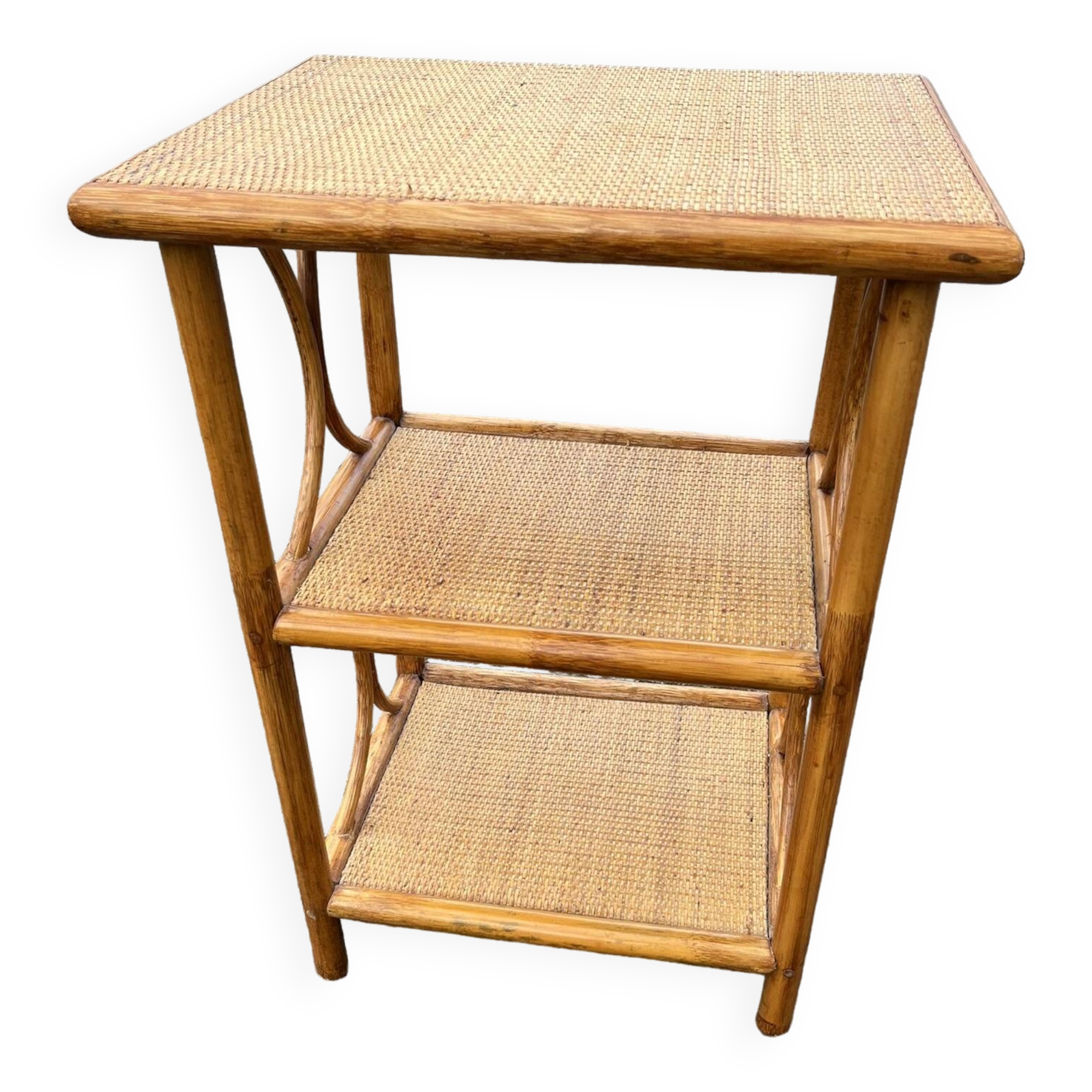 Petit meuble étagère en rotin