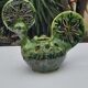 Rooster picflowers in glazed earth pottery of Annecy Saint-Jorioz 1960