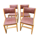 Lot de 4 chaises bois et cuir