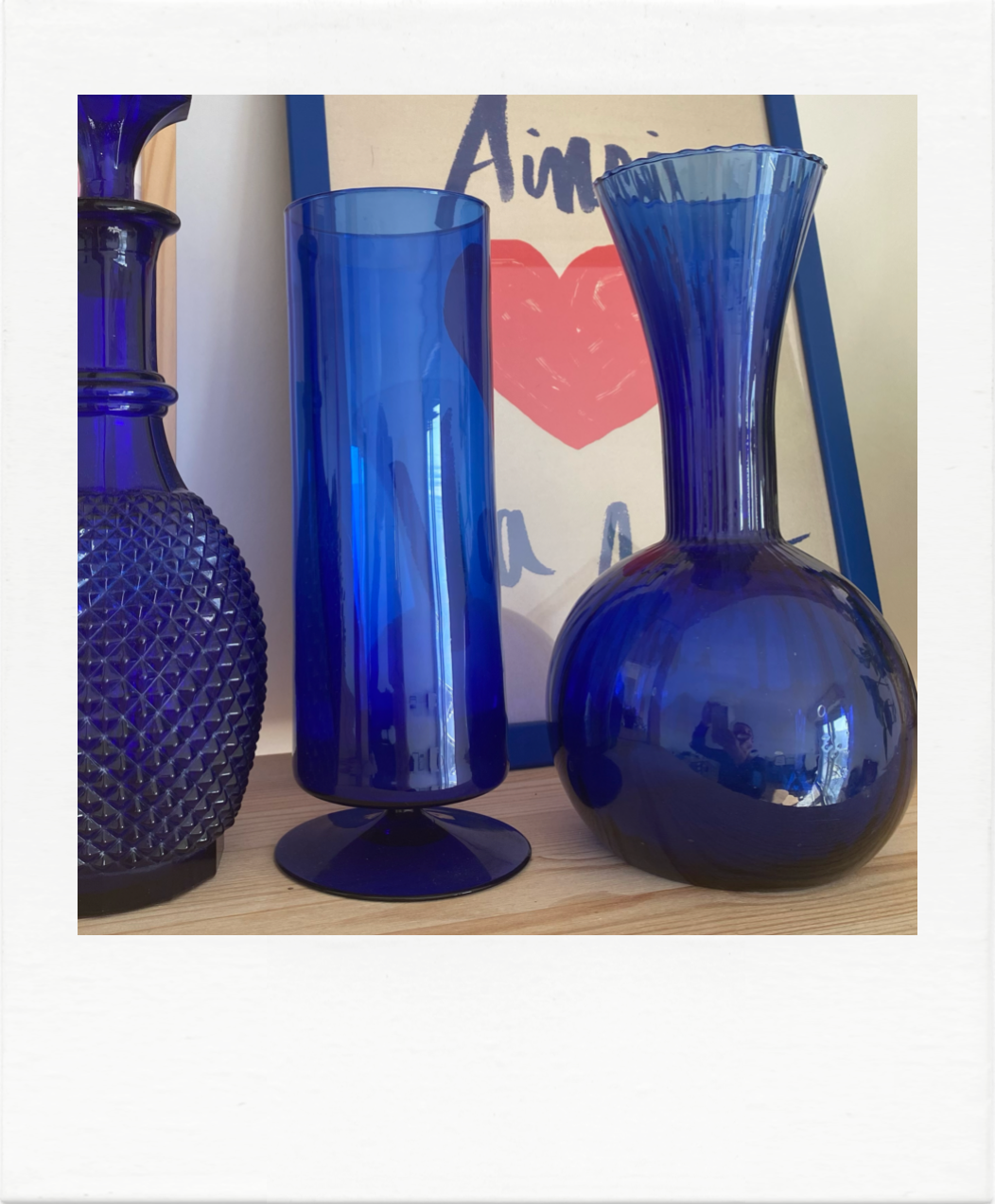 Duo of blue vases overseas