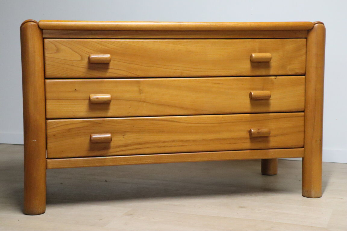 Commode vintage en orme massif, 1970