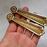 Pair of Louis XVI style beaded bronze door handles