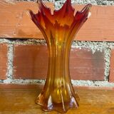 Antique murano sommerso vase, vintage blown glass