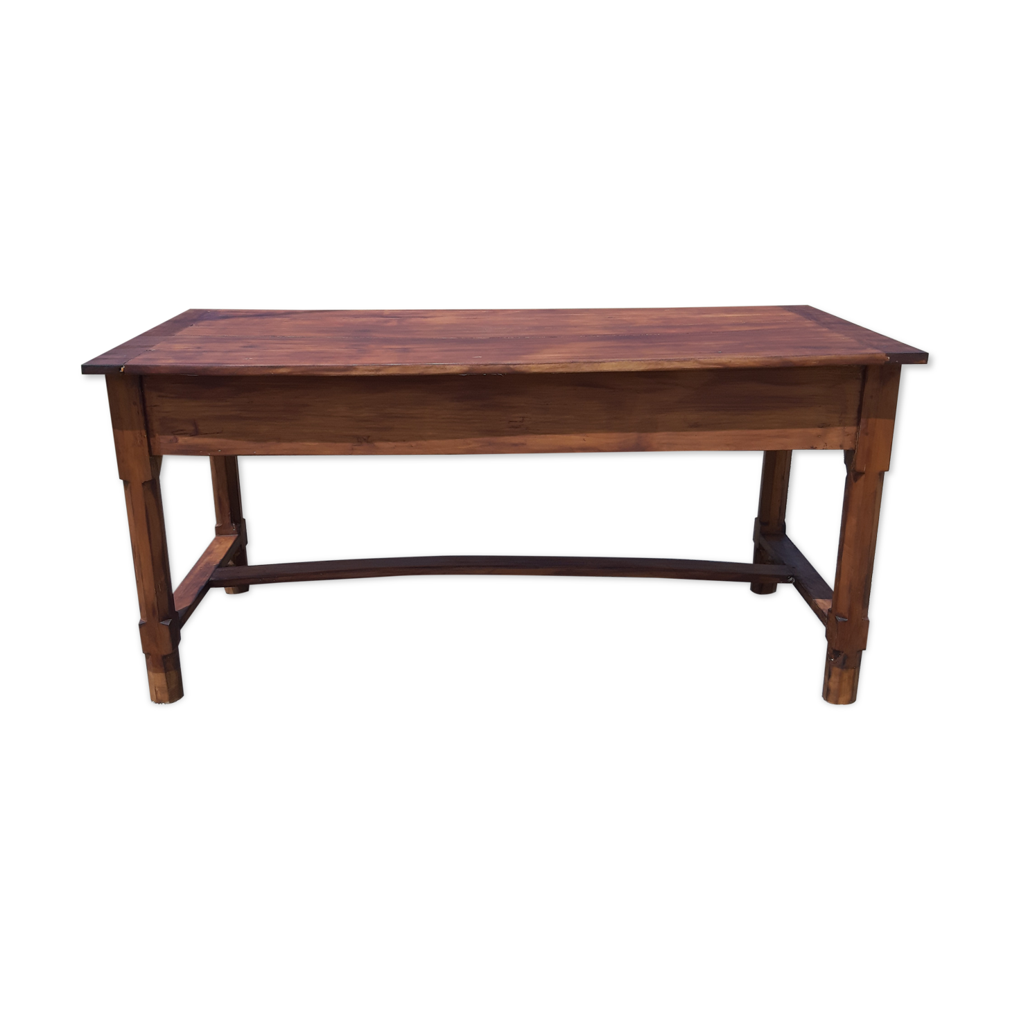 Country farm table 19th in cherry 2 drawers