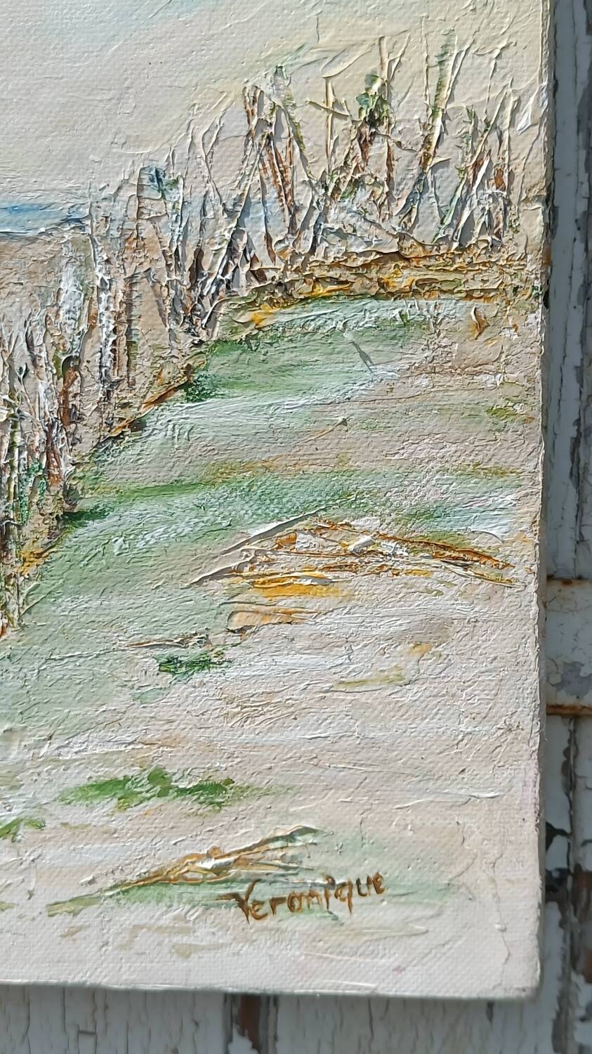 Oil painting on canvas signed seascape