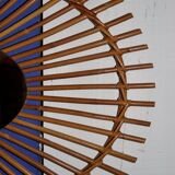 Oval rattan mirror
