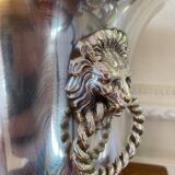 Champagne bucket with silver metal lion handles