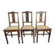 3 caned art deco chairs
