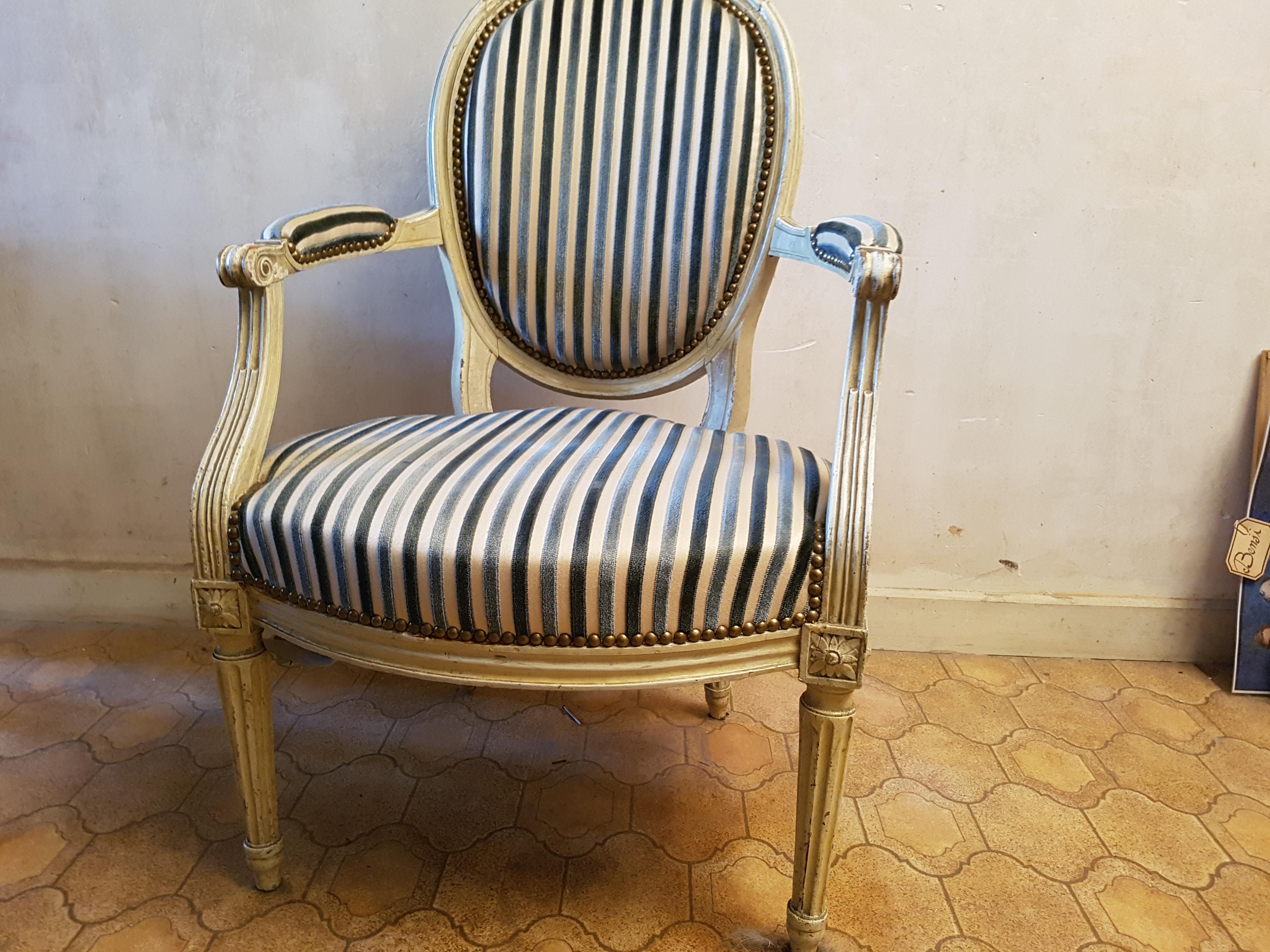 Armchair lacquered Louis XVI period
