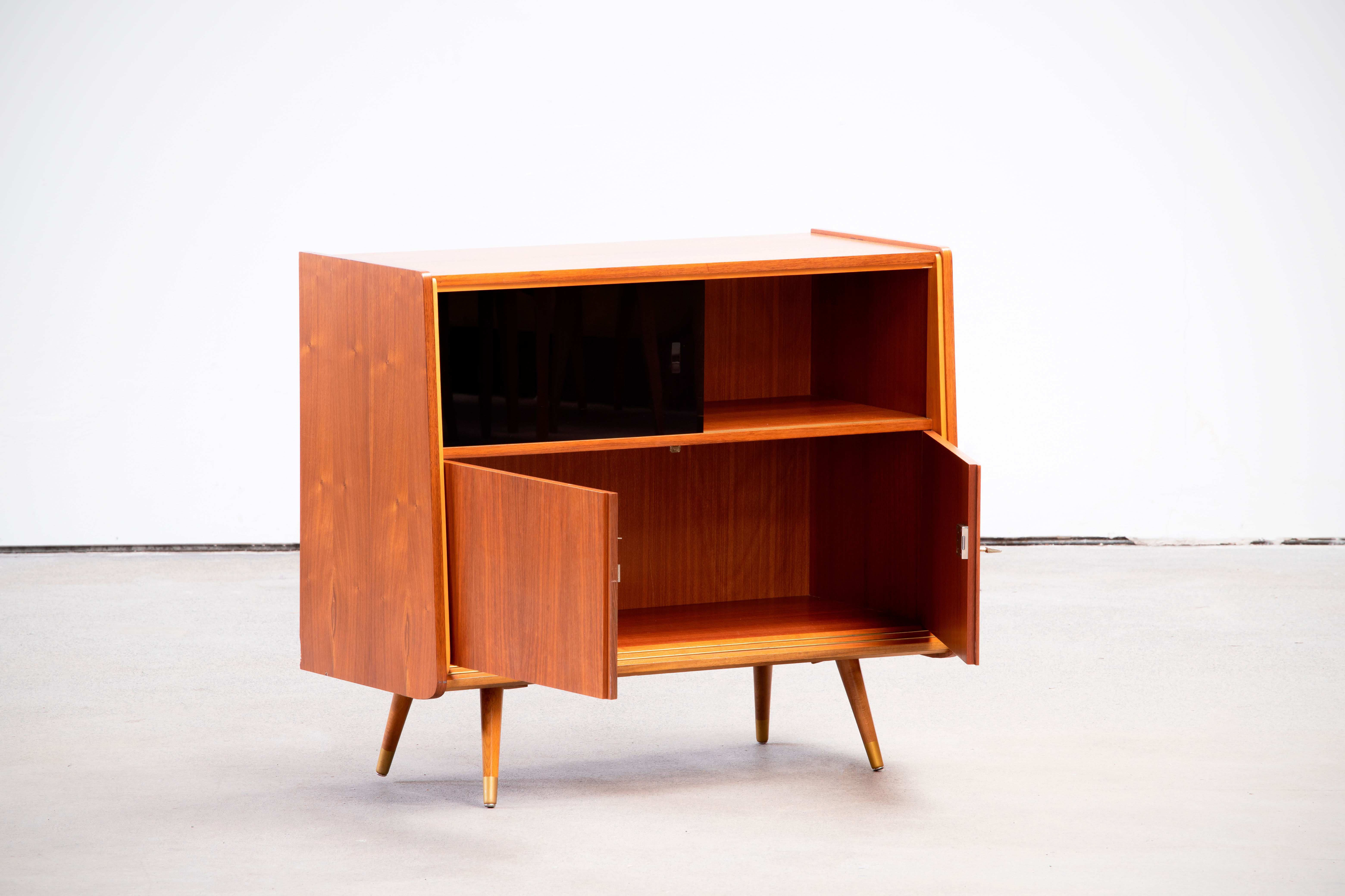 Vintage scandinavian buffet 1960 teak & glass