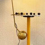 Large Italian counterweight lamp in brass, 50s design