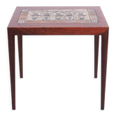 Rosewood Side Table with Baca Tiles by Severin Hansen for Haslev Møbelsnedkeri, 1960s