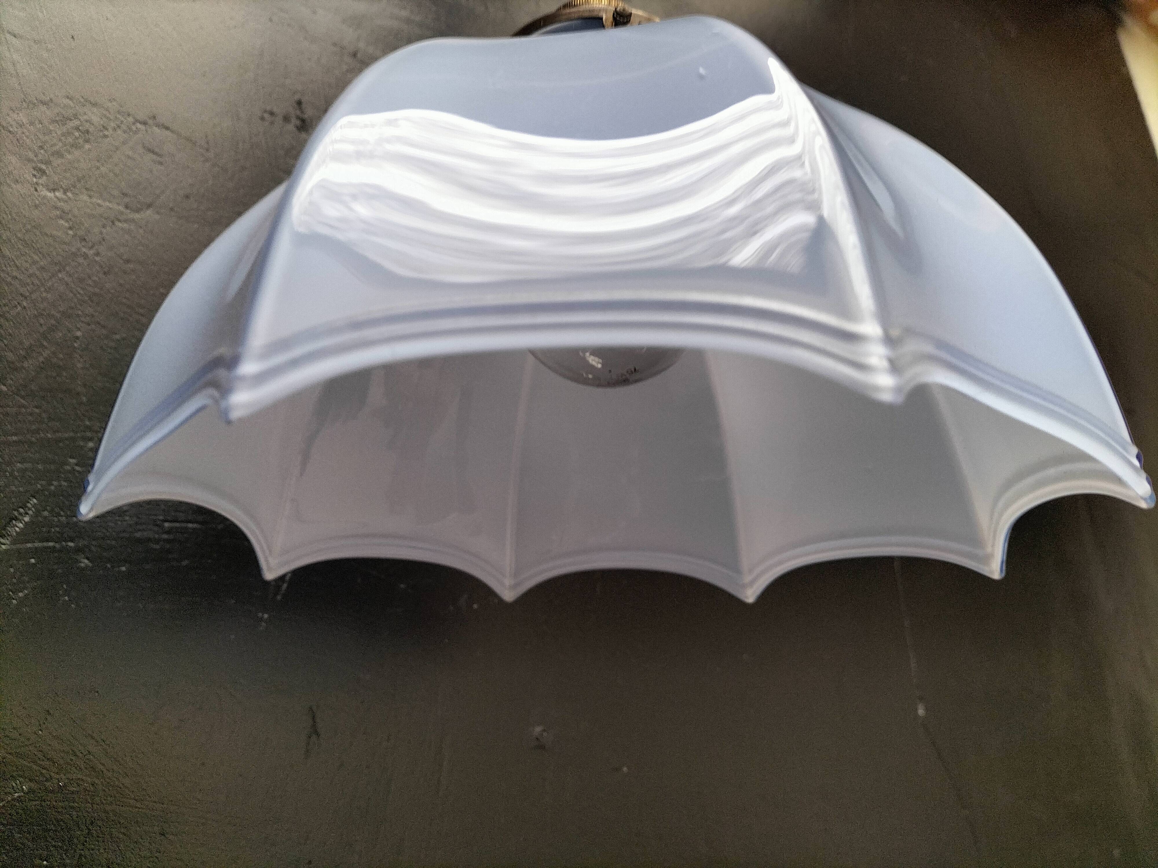 Blue opaline pendant light