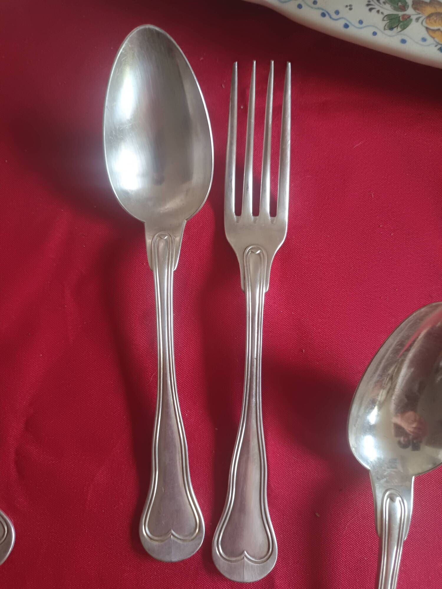 set of antique Cristofle cutlery model Chinon violin