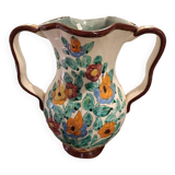 Handled vase with floral decoration signed Cerart Monaco