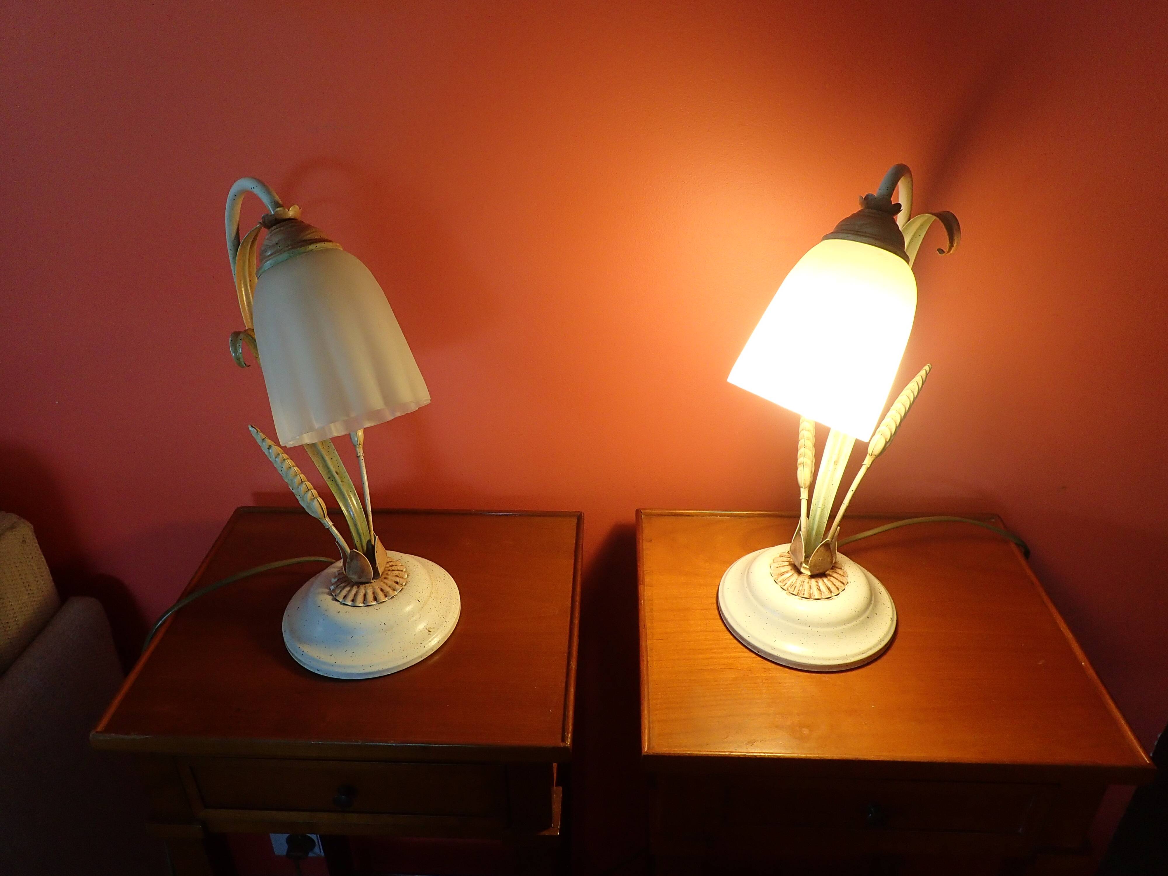 Pair of bedside lamps "wheat ears"