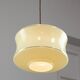 Mid-Century Italian Brass and Green Glass Pendant Lamp