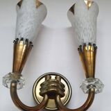 Pair of wall lights from Maison Lunel (Royal Production) Arum model from the 50s