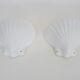 Pair of shell wall lights, in white ceramic. 80s 90s