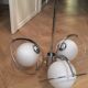 Space age hanging lamp 70s metal and glass