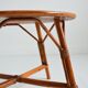 Vintage 1960s round wood and rattan coffee table