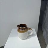 Small two-tone white and brown pitcher Made in China