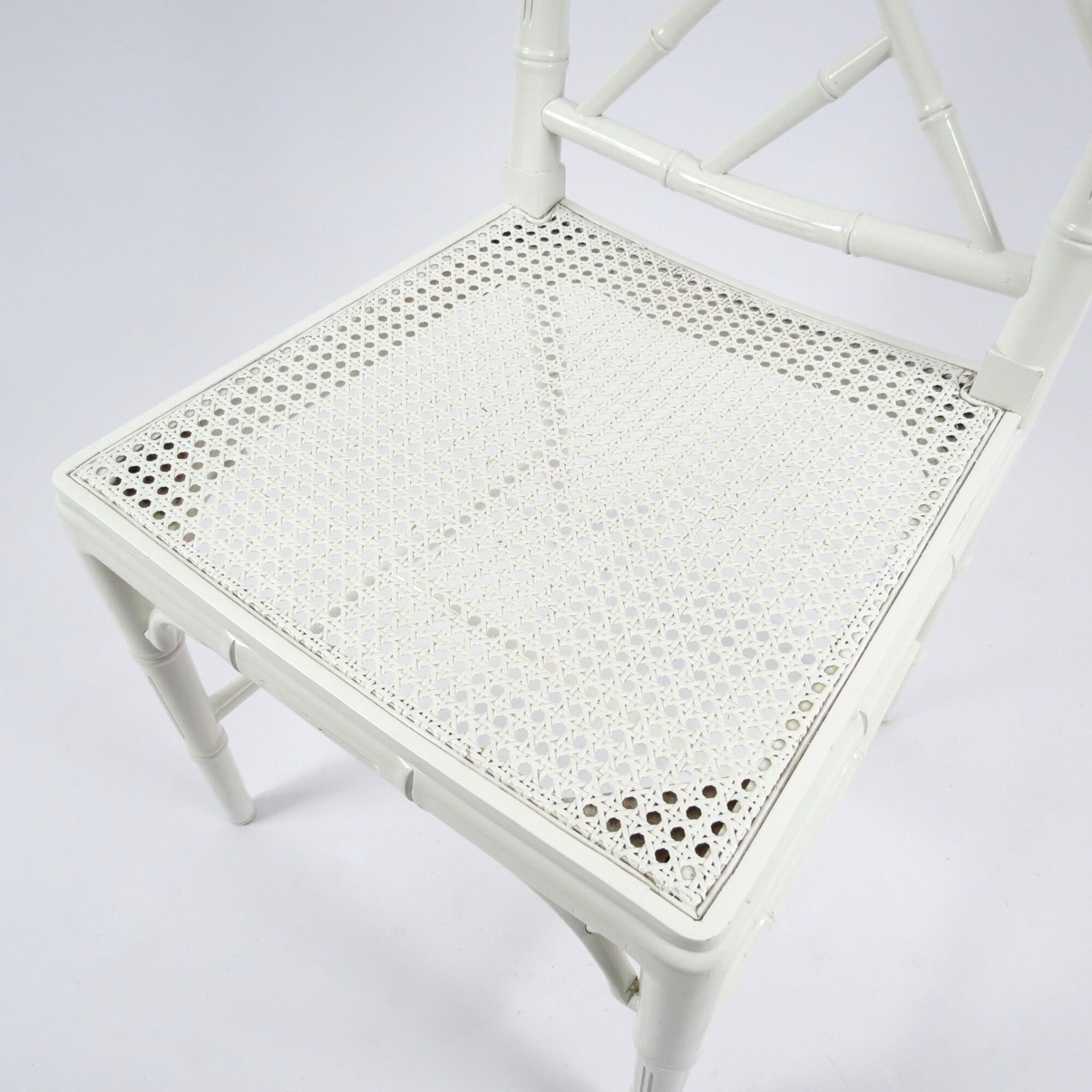 Set of 4 faux bamboo dining chairs, 1970s