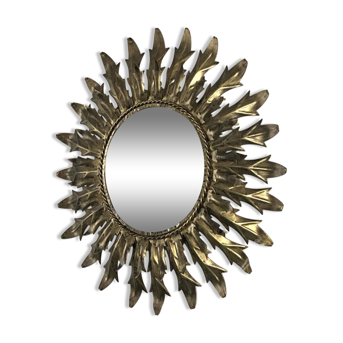 Gold metal sun mirror