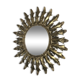 Miroir soleil métal doré