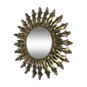 Gold metal sun mirror