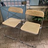 Plia chairs by Castelli in wood and cane.