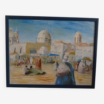 Orientalist Painting Signed 68 x 54 cm North Africa Maghreb