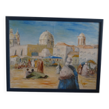 Tableau Orientaliste Signé 68 x 54 cm Afrique du Nord Maghreb