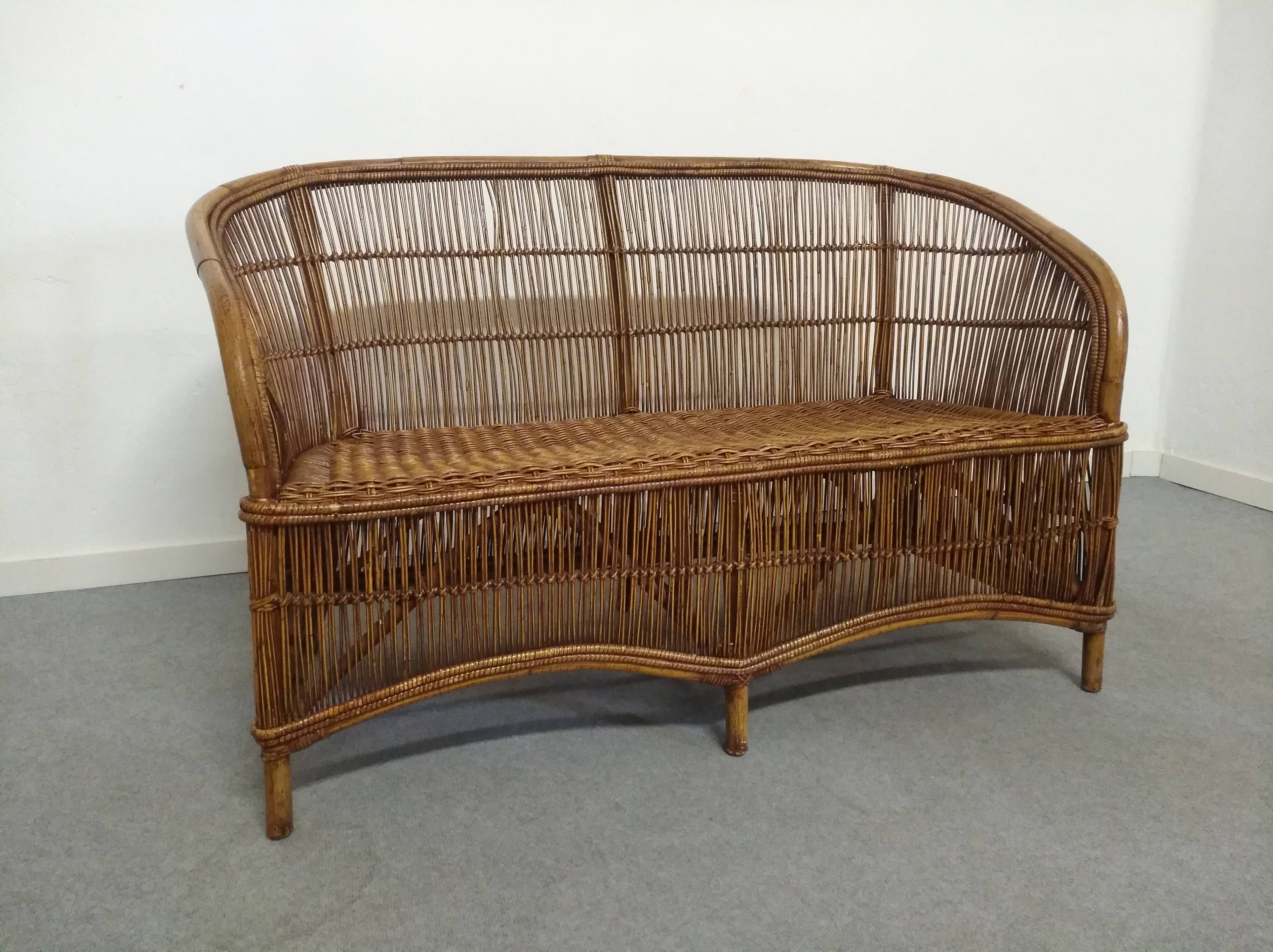 Bamboo and rattan lounge set