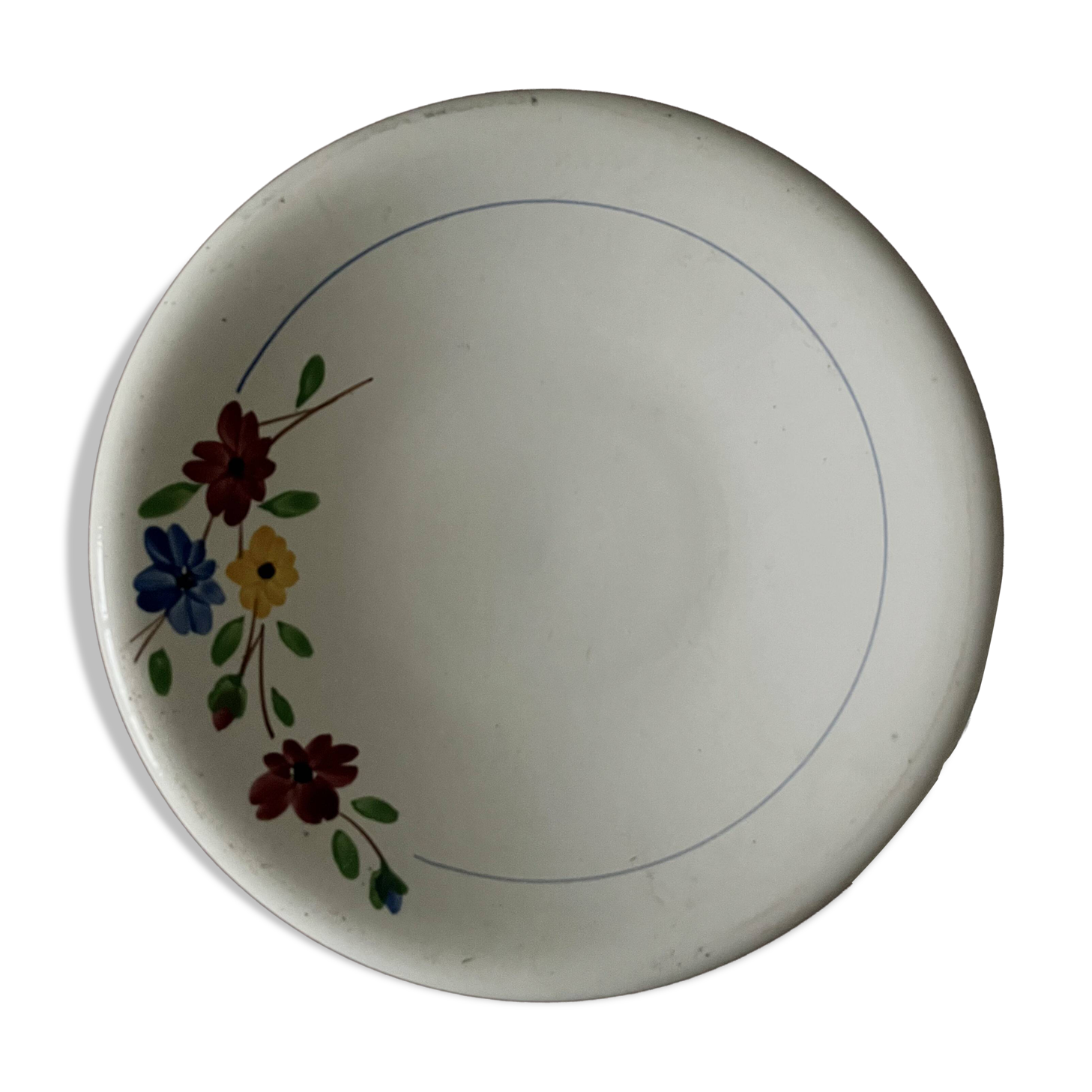 Shallow round plate, ironstone, Digoin Sarreguemines