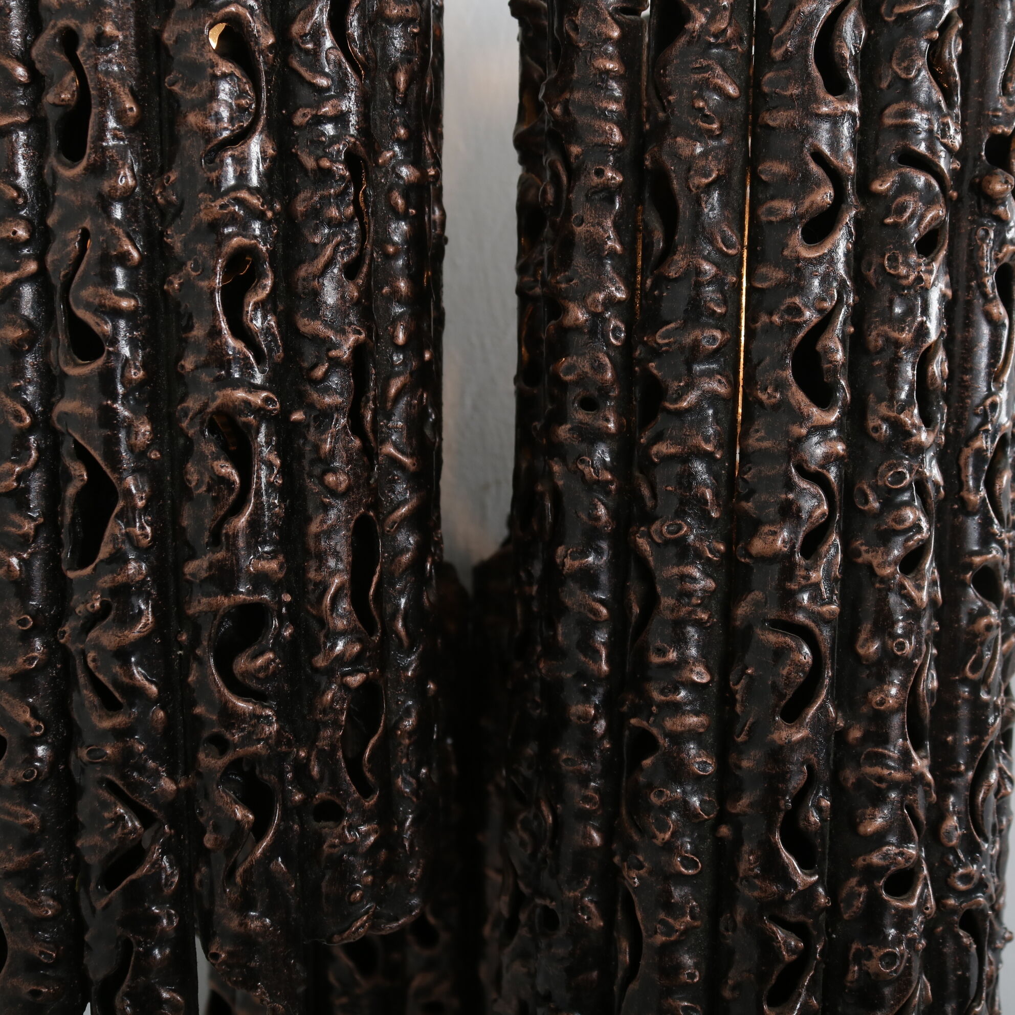 Brutalist wall lamp  designed by Marcello Fantoni, manufactured in Italy 1960