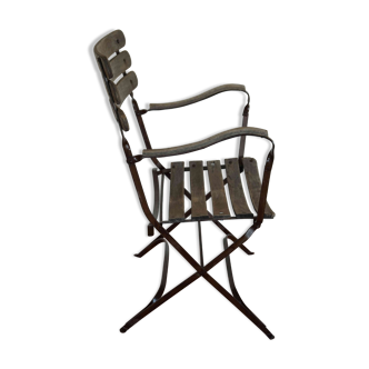 Old wood & metal armchair