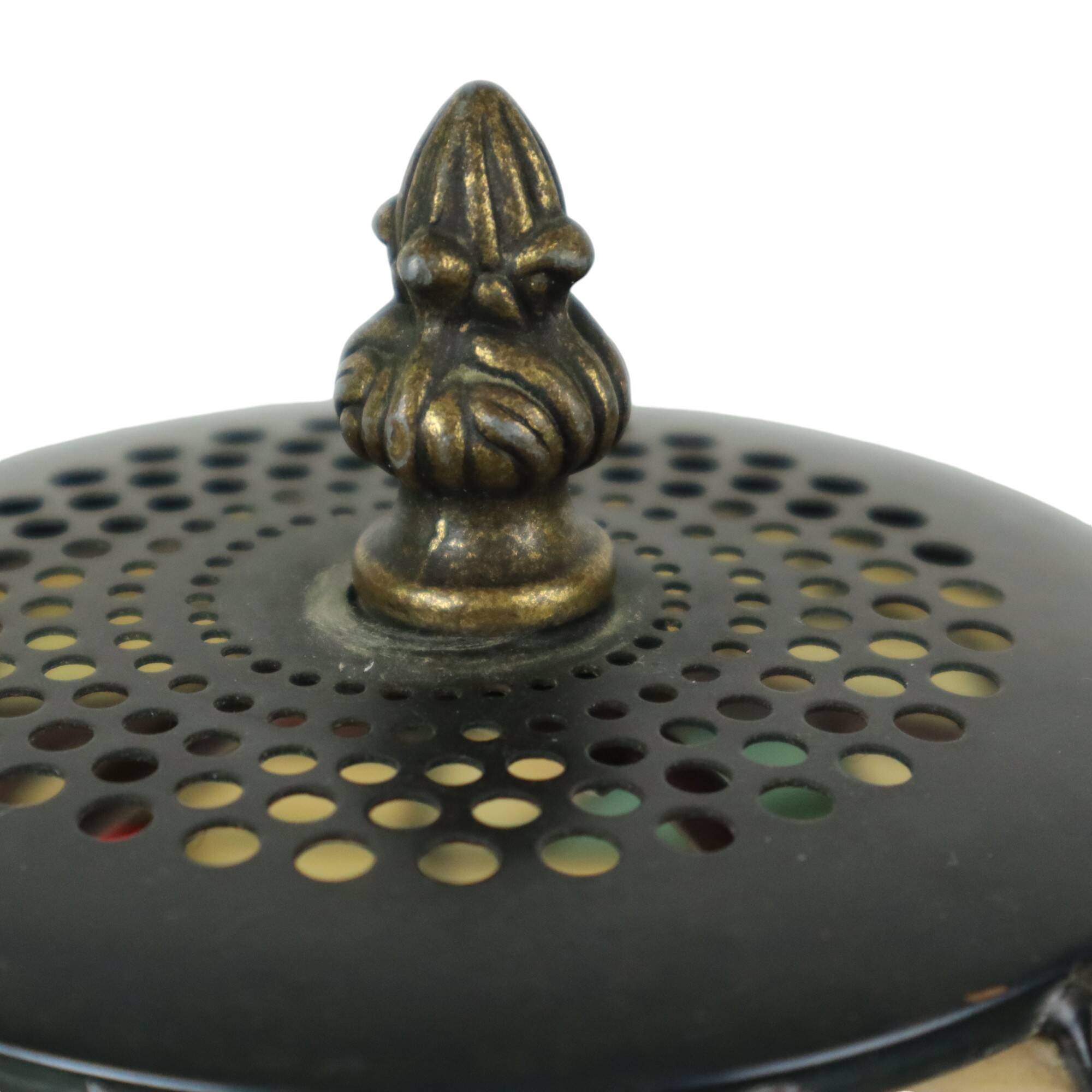 Art Deco Tiffany Style Table Lamp with Organic Base from the 1970s