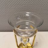 Bougeoir mural en métal plaqué or 24 carats et verre. par le danois altecco