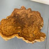 Table d'Appoint Rustique Wabi Sabi en Tronc d'Arbre en Noyer, 1960s