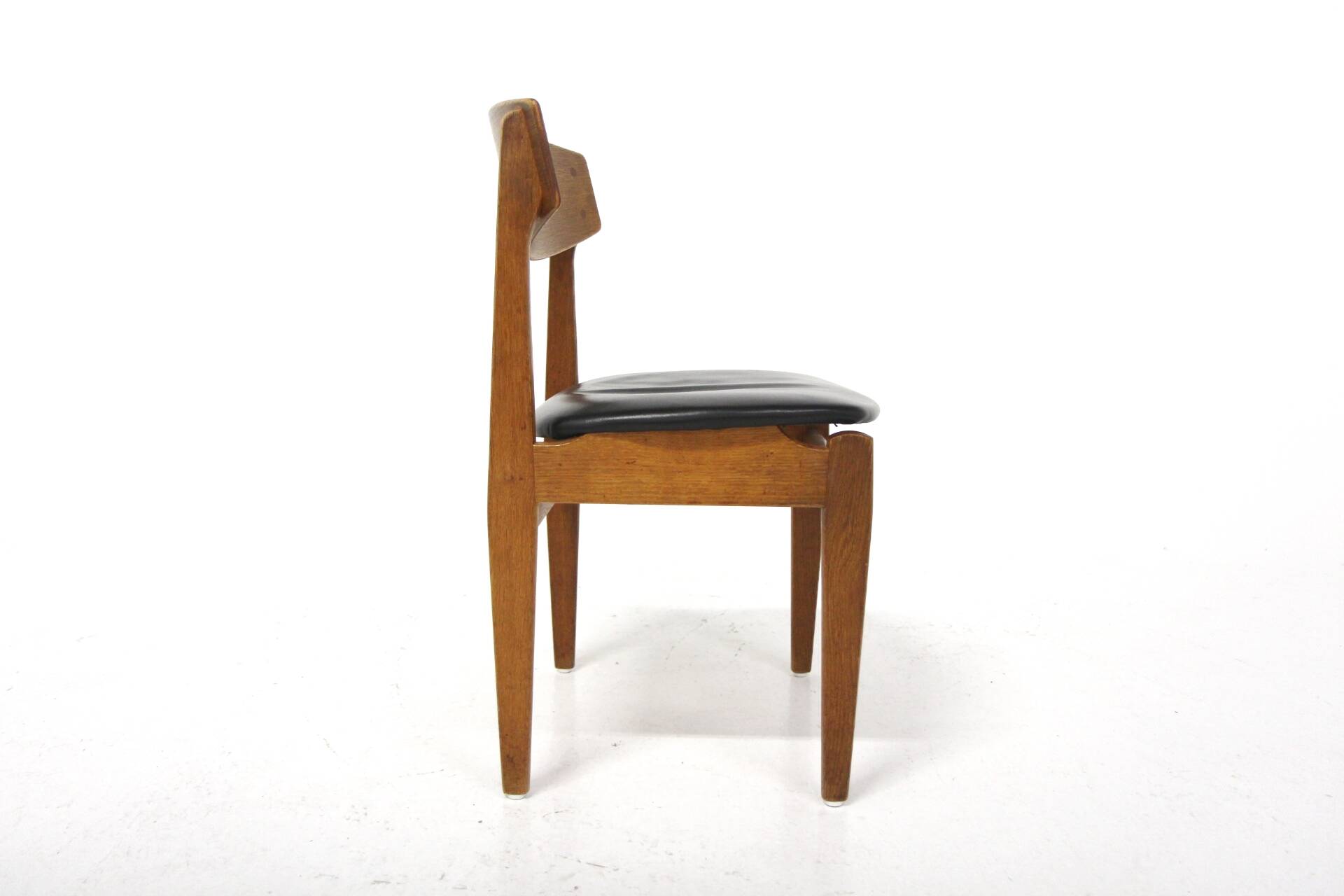 Set of 6 leather chairs, FDB Møbler, Denmark, 1960s