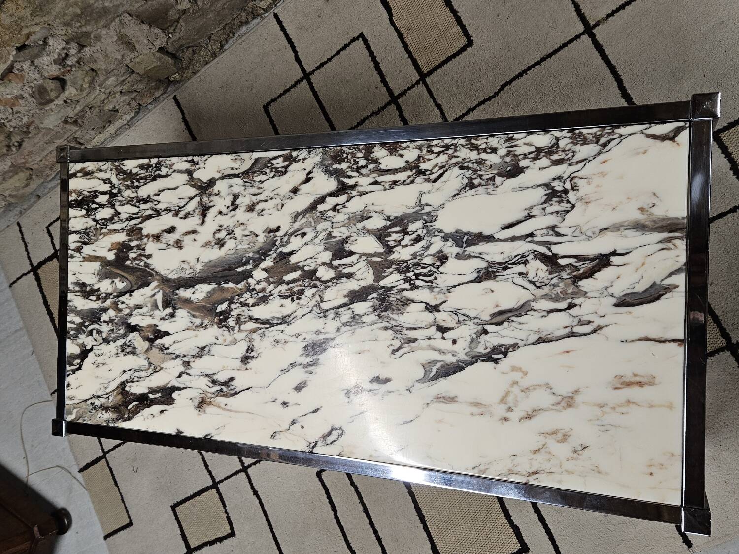 Chrome marble coffee table 1970"vintage