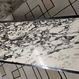 Table basse chromé marble 1970"vintage