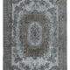 Hand-knotted bohemian turkish 1980s 174 cm x 266 cm grey rug