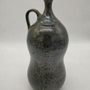 Bottle in iridescent green sandstone from the ceramist jean aimé Poirier