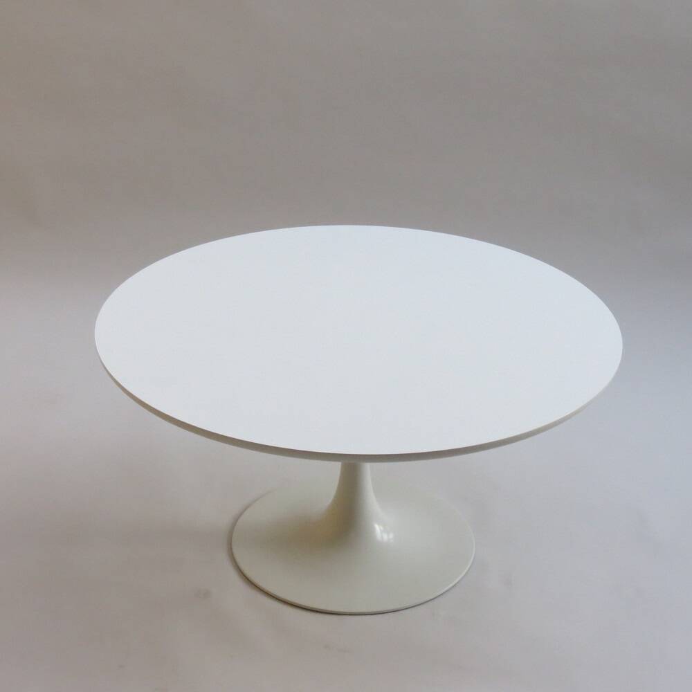 1960s White Tulip Coffee Table by Maurice Burke for Arkana 75